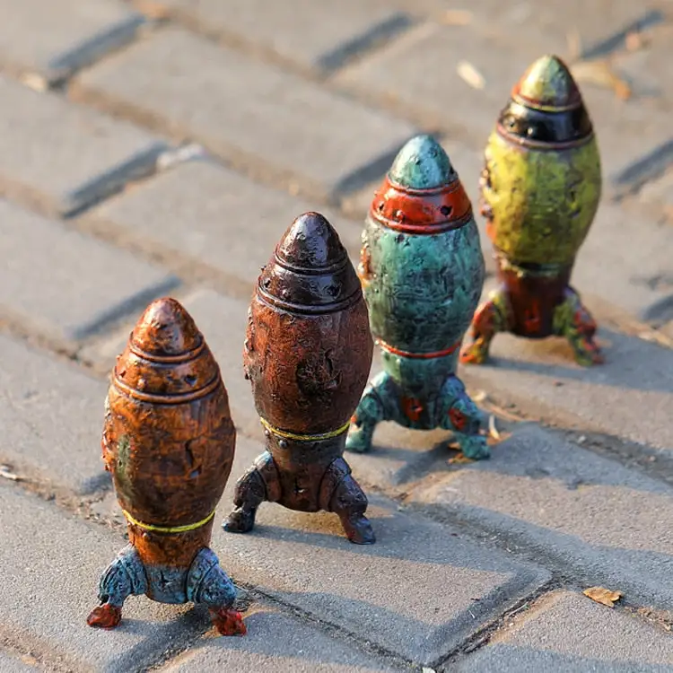 Garden Halloween Skeleton Bomb The Skull Bomb Nuclear Warhead Resin Decorative Crafts Ornament