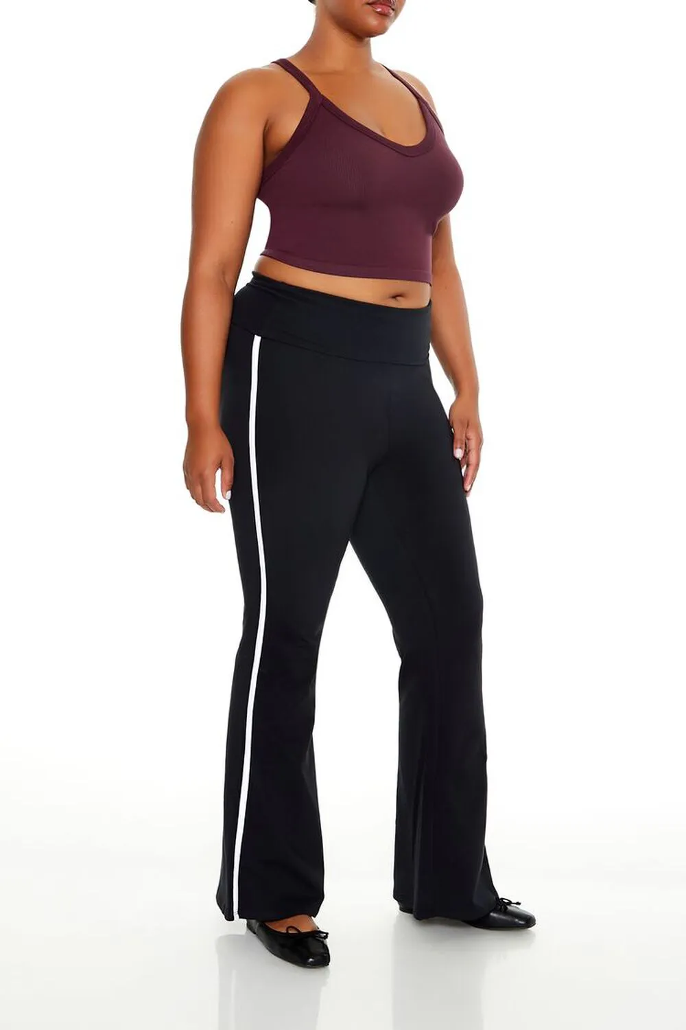 Plus Size Two-Tone Flare Leggings
