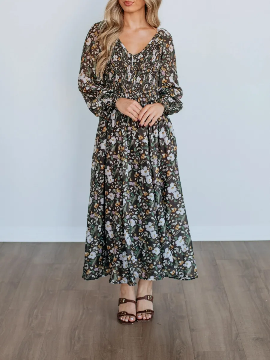 Bohemian Floral Midi Dress