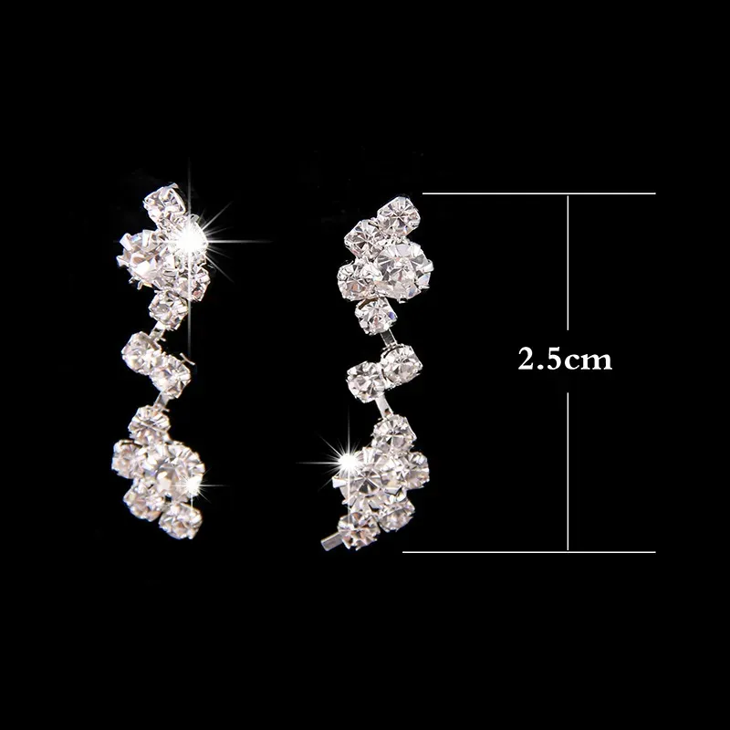 Necklace earrings two-piece simple rhinestone set