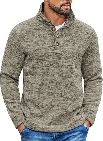 Men's Casual Slim Fit Pullover Sweater Knitted Thermal Sweatshirt.Fleece-lined For Warmth And Wind Protection.Comfortable And Stylish