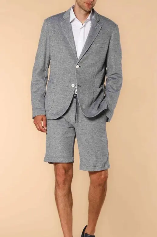 Men's Stylish Navy Blue Double-Faced Cotton Suit Jacket