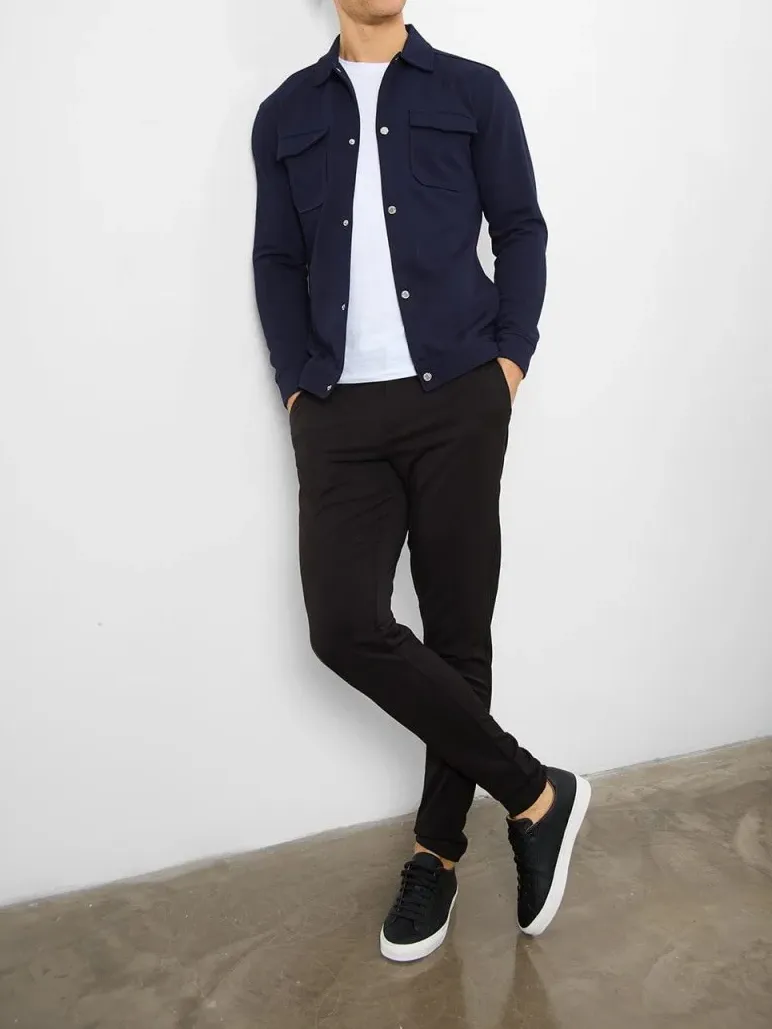 Navy Daily Leisure Soft Outerwear