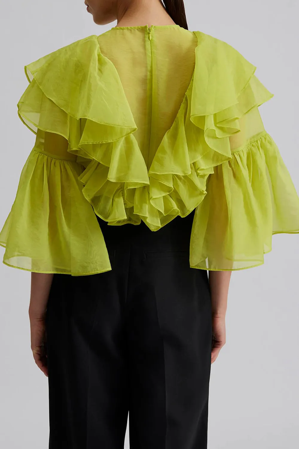 Ruffled Organza Blouse
