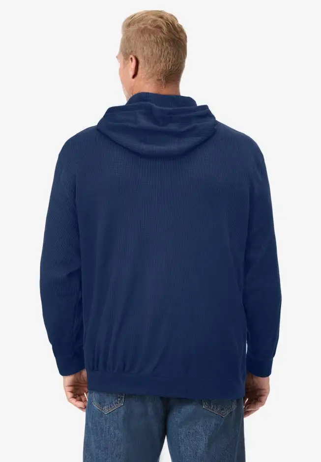 Waffle-Knit Thermal Hoodie