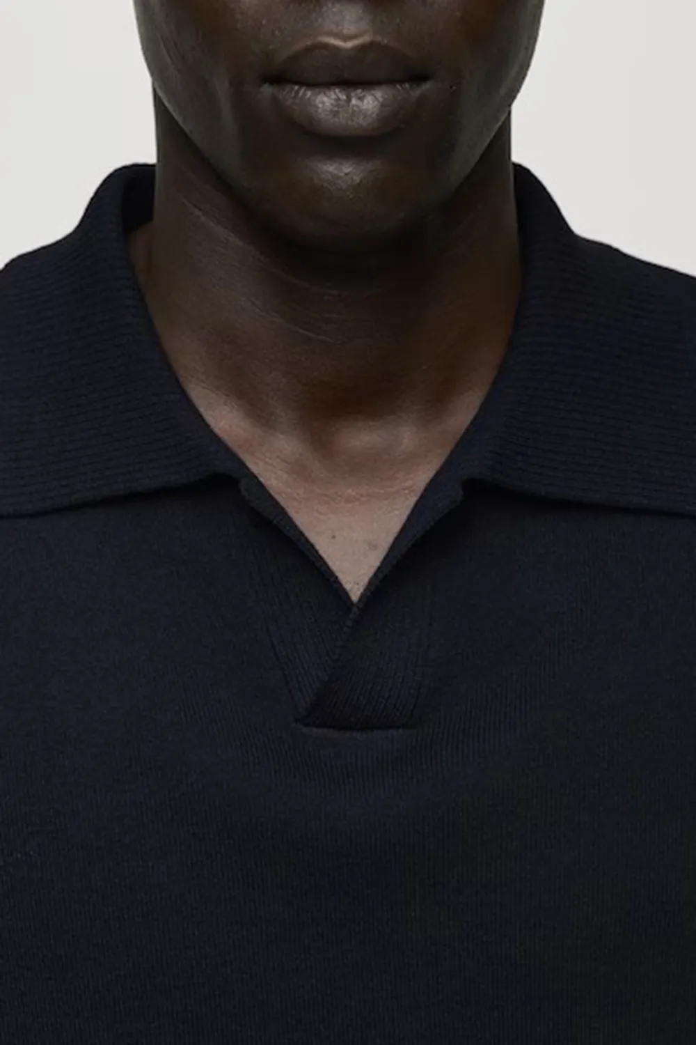 V-Neck Polo Collar Shirt