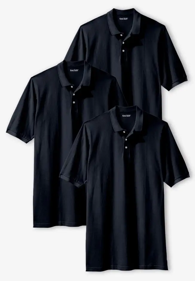 3-Pack Longer-Length Cotton Polos