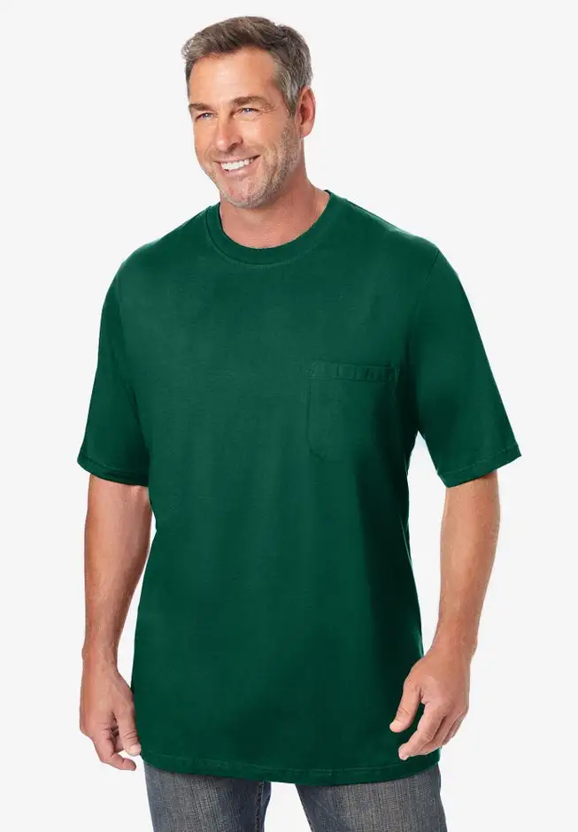Shrink-Less Lightweight Pocket Crewneck T-Shirt