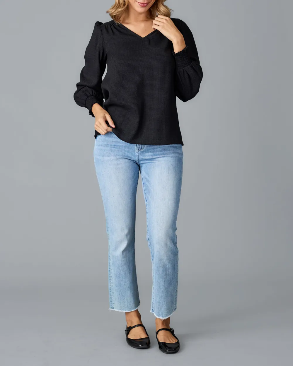Comfortable Black Daily Blouse