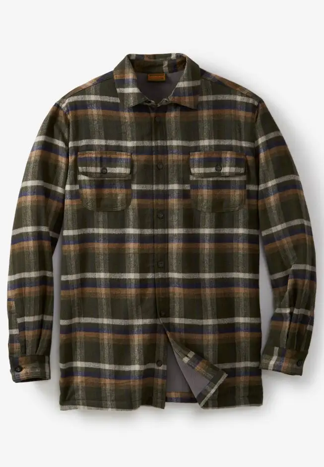 Fleece-Lined Flannel Shirt Jacket