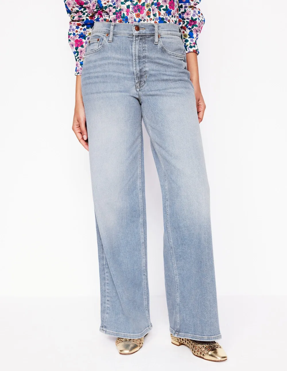 Light Blue Wide - Leg Denim Jeans