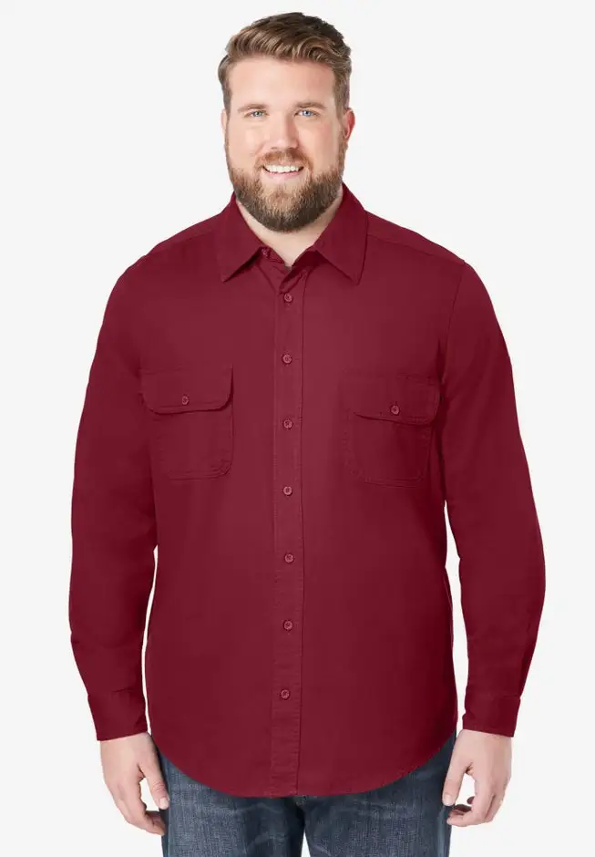 Long Sleeve Denim and Twill Shirt