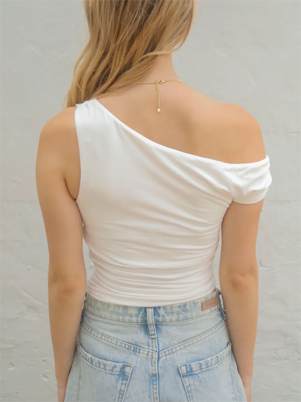 Off Shoulder Ruched Knit Top