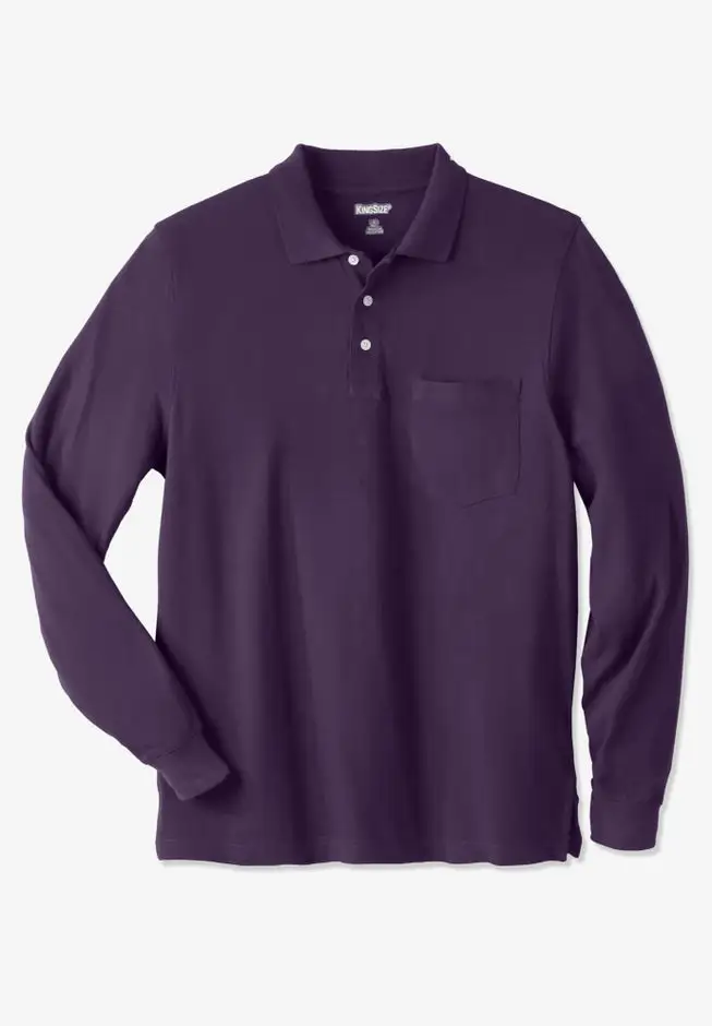 Long-Sleeve Shrink-Less™ Cotton Polo