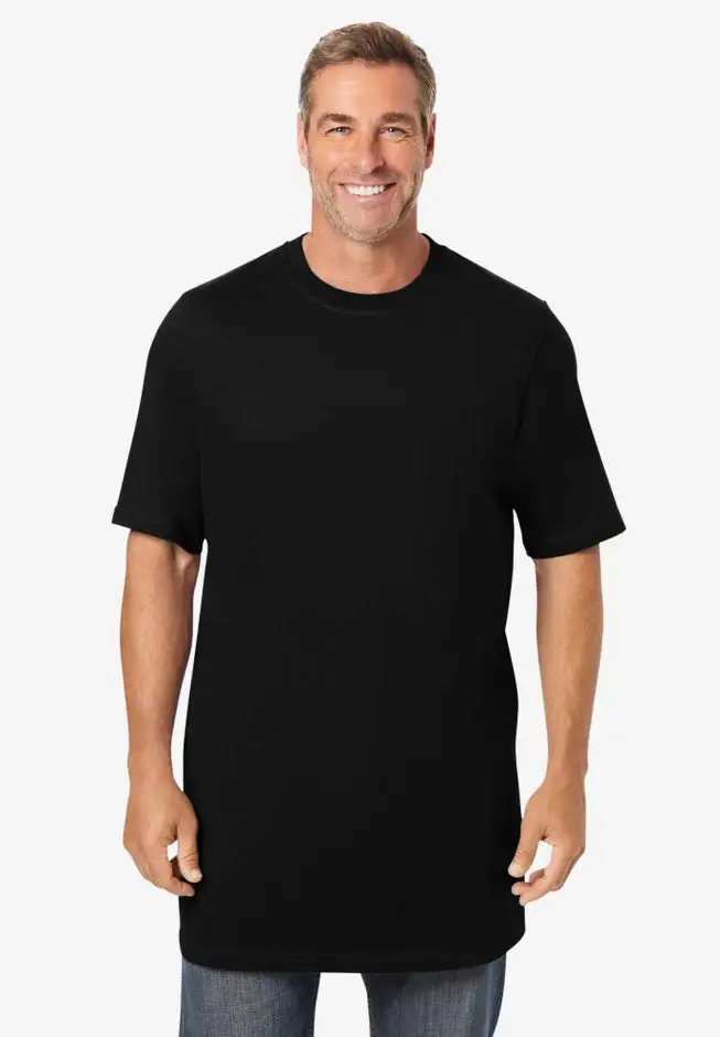 Shrink-Less Lightweight Longer-Length Crewneck T-Shirt