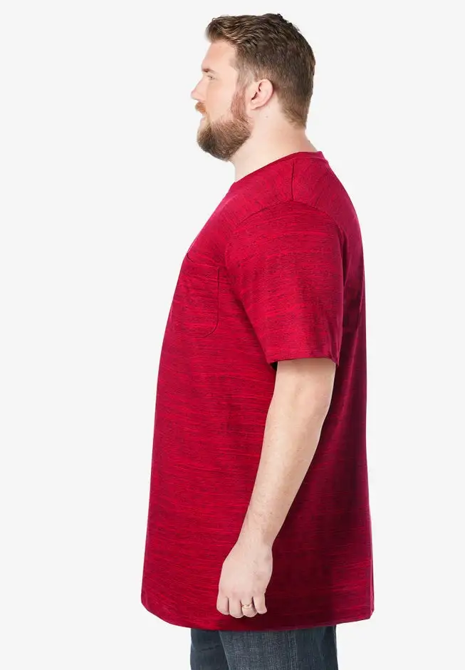 Shrink-Less Lightweight Longer-Length Crewneck Pocket T-Shirt