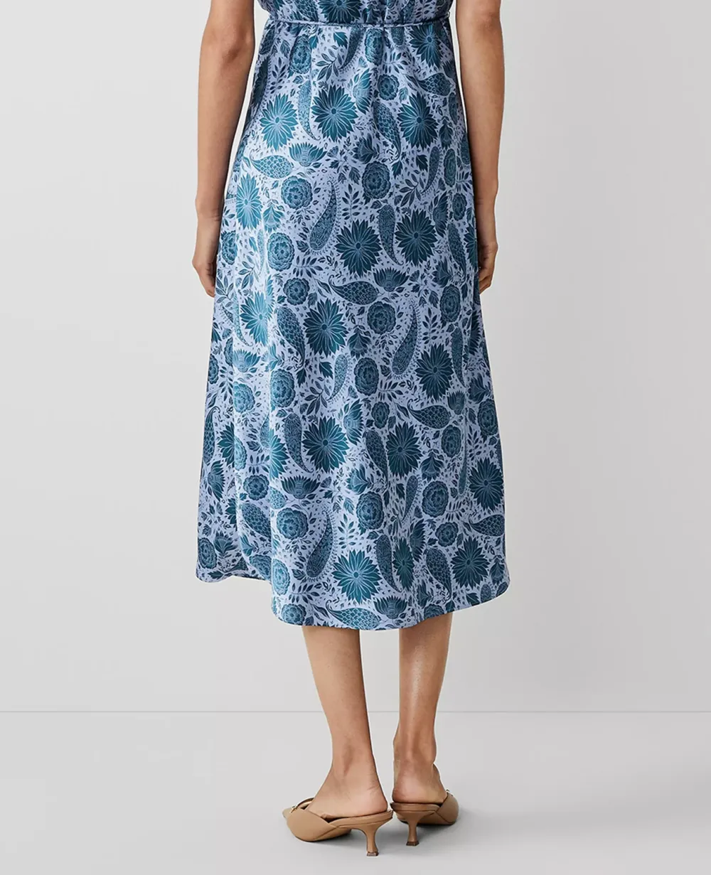 Floral Cowl Neck Flare Midi Dress