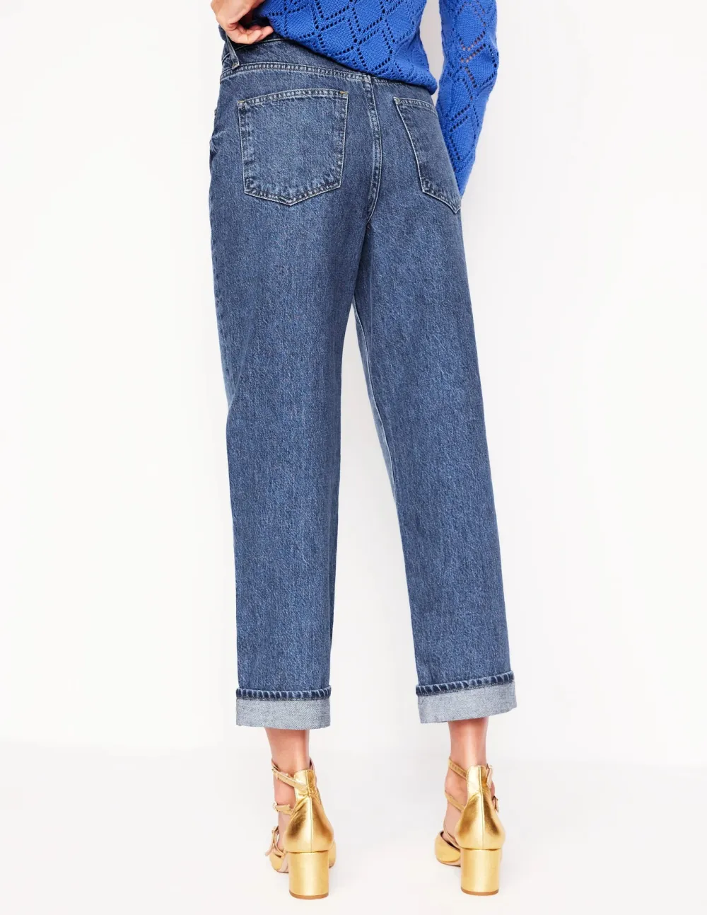 Light Blue Mid - Rise Straight - Leg Jeans
