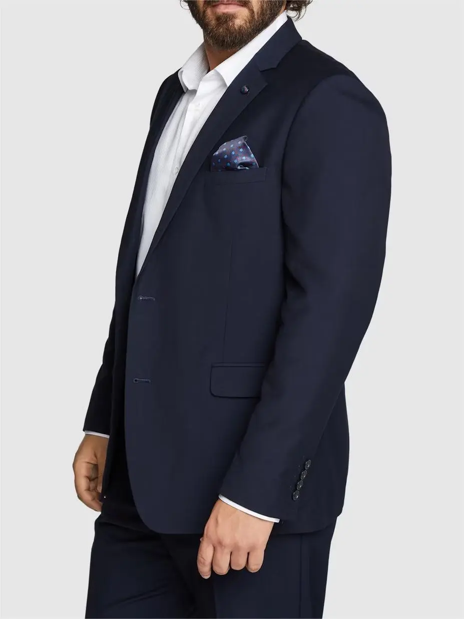 BLUE SLIM FIT SOLID FORMAL BLAZER