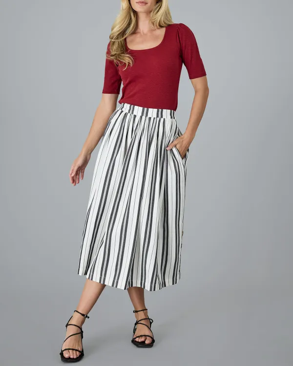 Black Striped Maxi Skirt