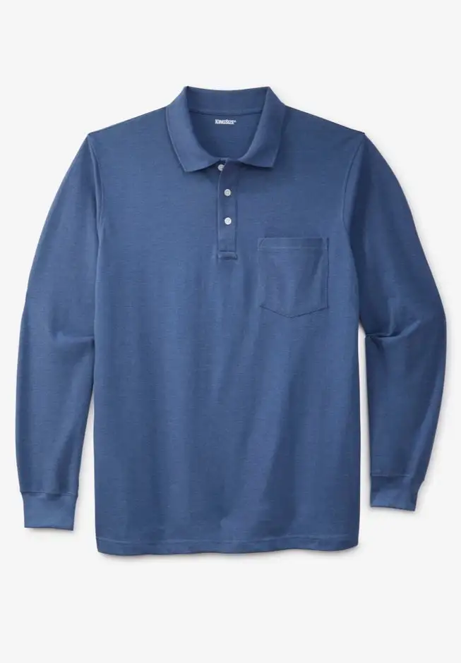 Long-Sleeve Shrink-Less™ Cotton Polo