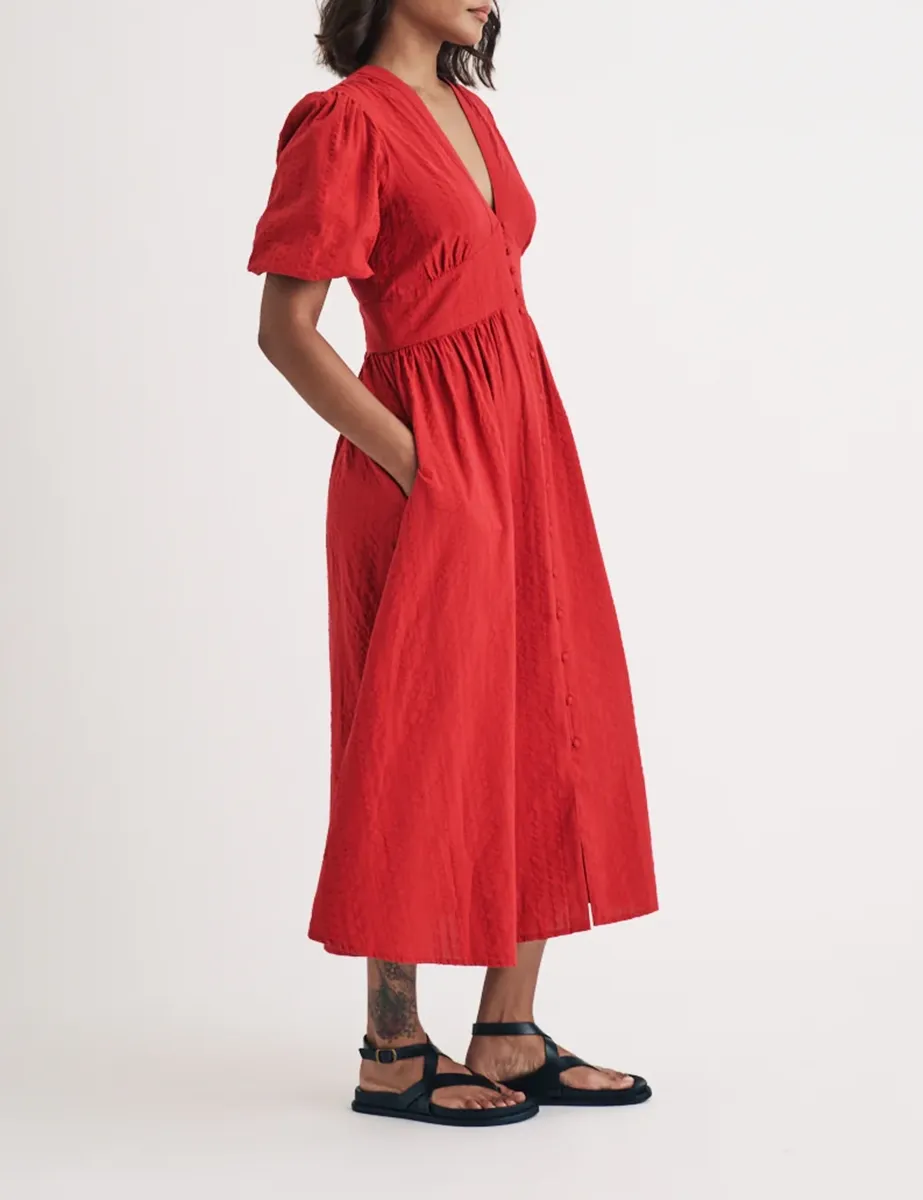 Red Starlight Midi Dress
