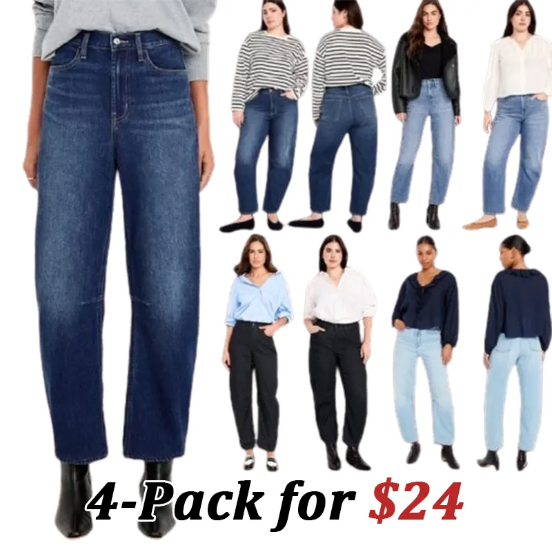 ⚡Last day Promotion🔥 Women's High-Waisted Barrel Ankle Jeans
