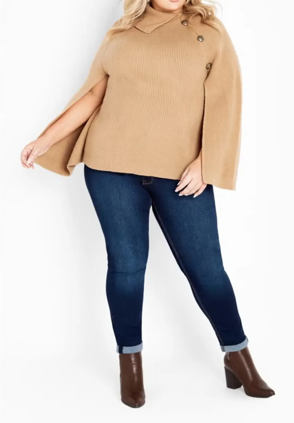 Asymmetric Button Sweater With Lapel