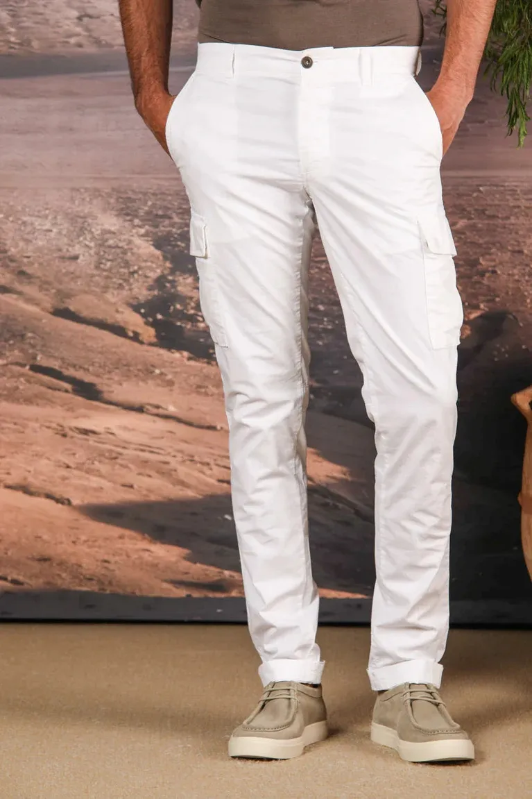 Pure White Men's Stretch Cotton Regular Fit Overalls