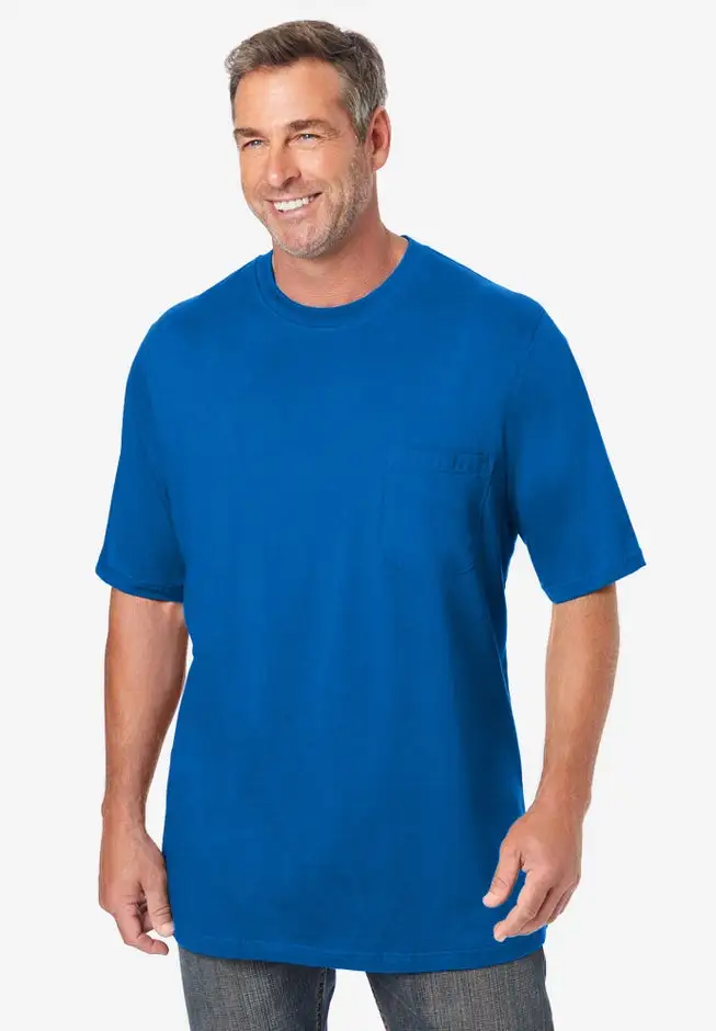 Shrink-Less Lightweight Pocket Crewneck T-Shirt