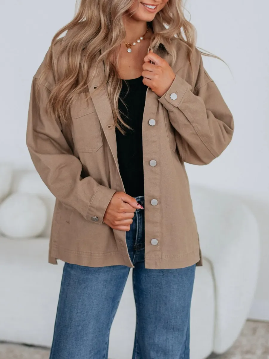 Relaxed Fit Button Shacket