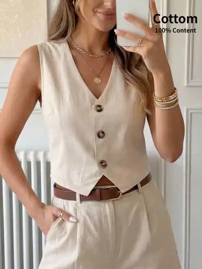 Single-Breasted Vest Shirt