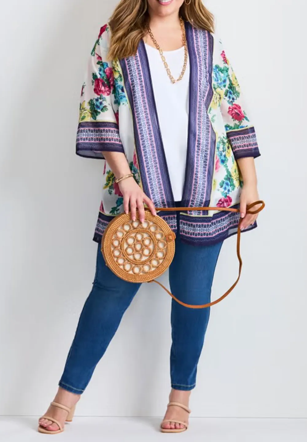 Color Blocked Border Cardigan