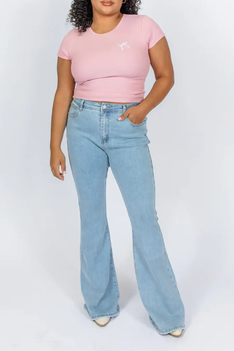 Light Wash Stretchy Flare Jeans