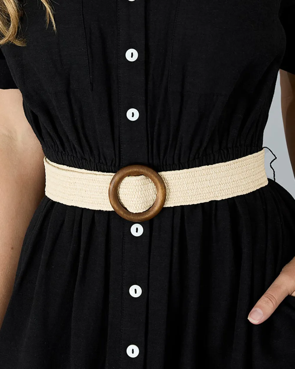 Black Button Down Midi Dress