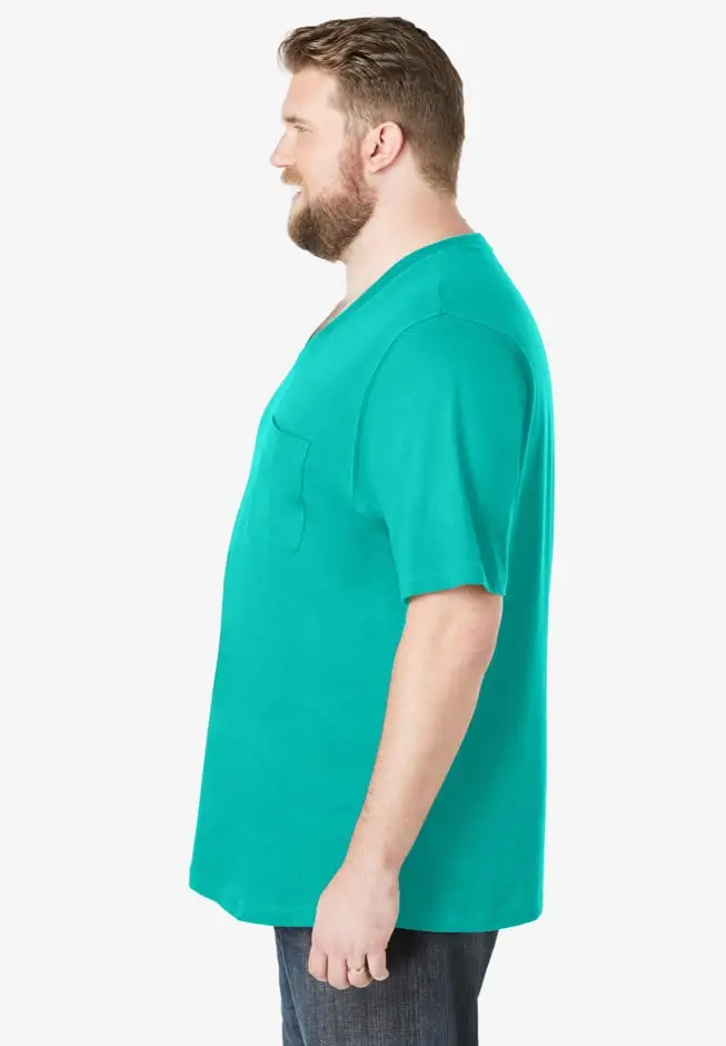 Shrink-Less Lightweight V-Neck Pocket T-Shirt
