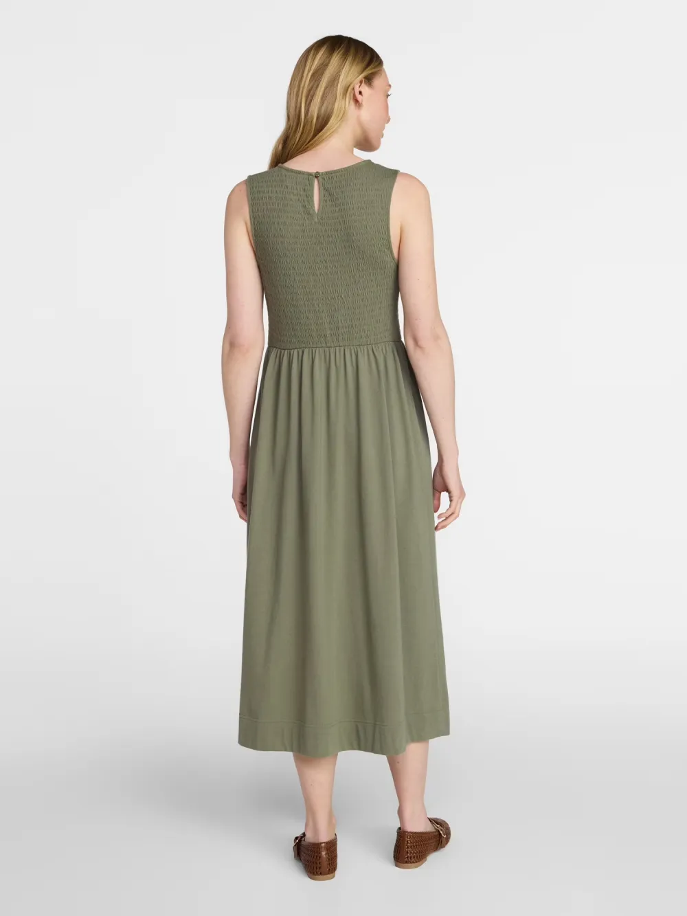 Women's Sleeveless Smocked Knit Dress, Sizes XS-5XL