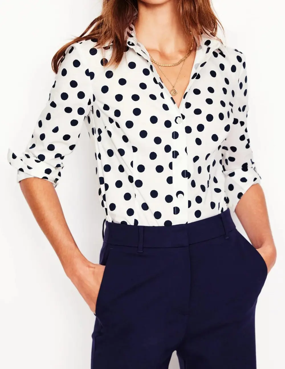 Black and White Polka - Dot Blouse