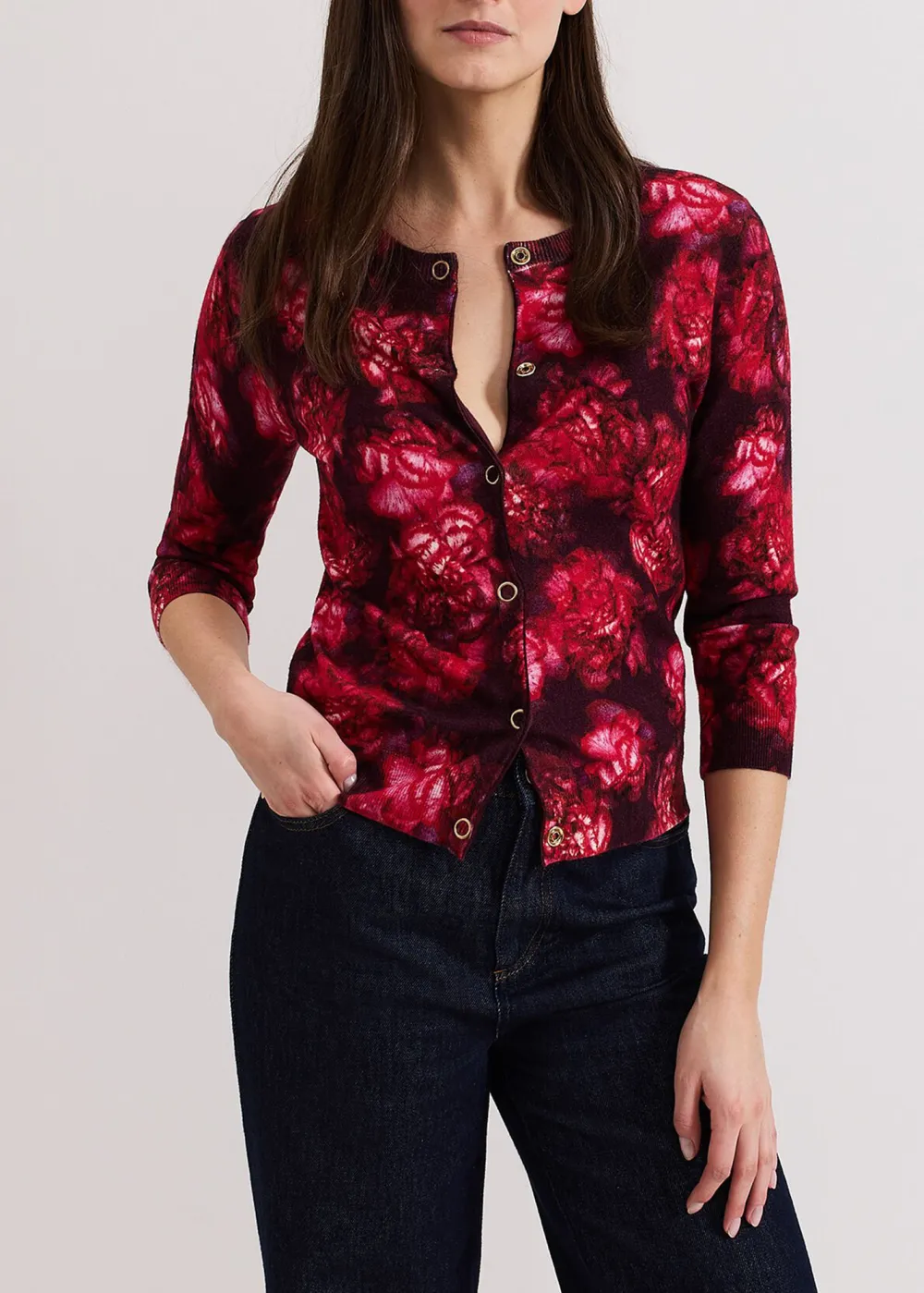 Floral-Printed Women's Cardigan