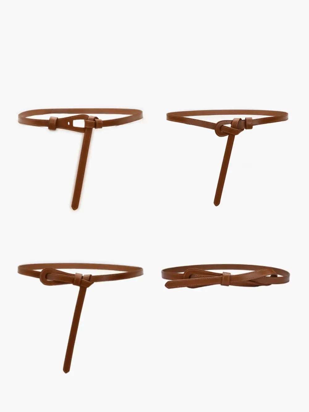 Leather Braided Thin Belt