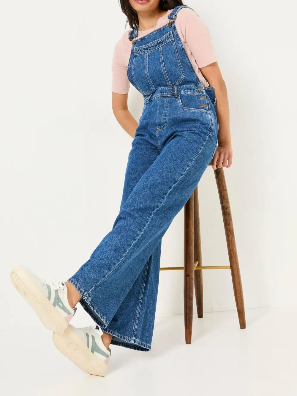 Denim Vintage Wide Leg Dungarees