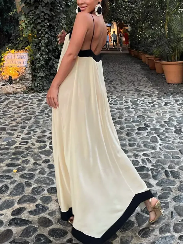 Old Money Aesthetics Slip Long Dress