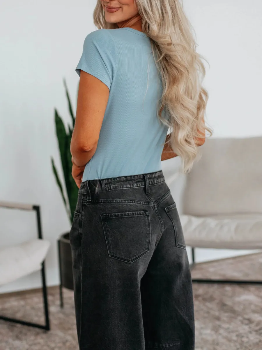 V-Neck Short Sleeve Bodysuit