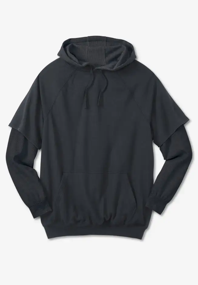 Thermal-Lined Layered Look Hoodie