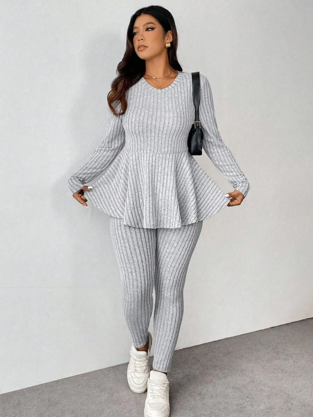 Women's Plus Size Autumn-Winter Knit Co-ords Set