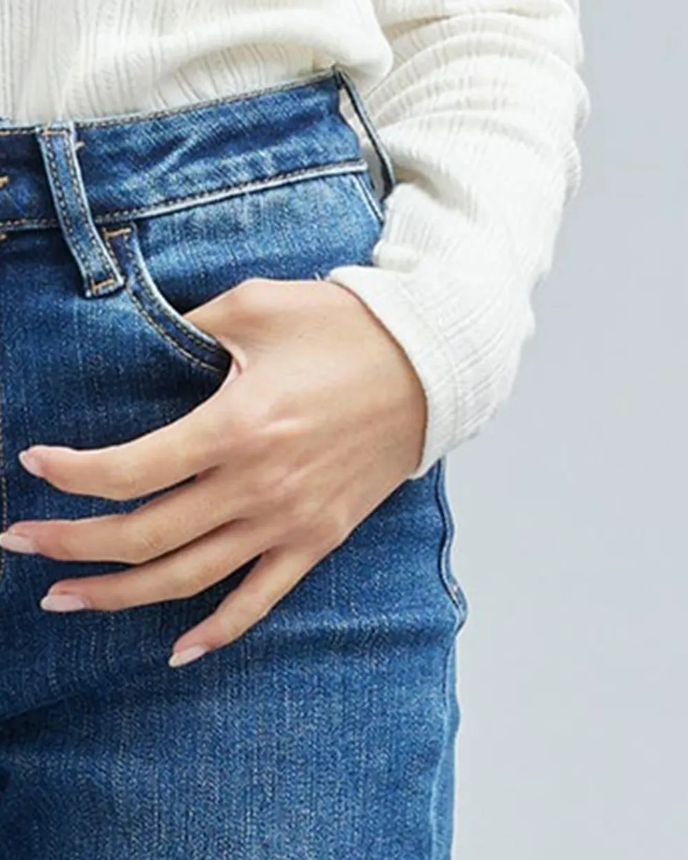 Medium Blue Wash Straight Leg Jean