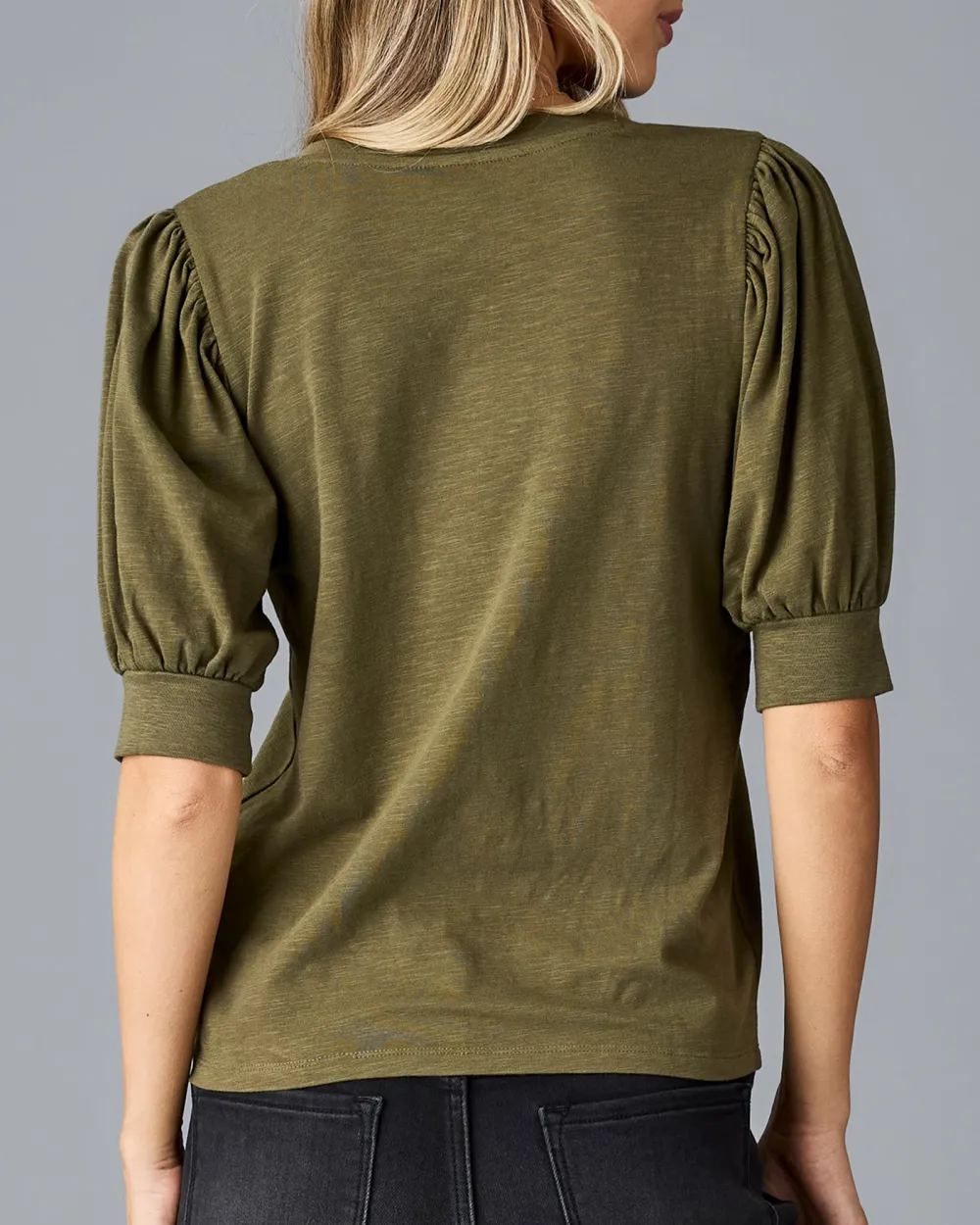 Fashionable Burnt Olive V Neck Blouse