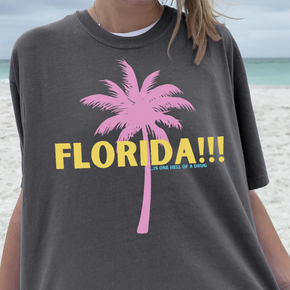 Florida Palm Tree Graphic Crew Neck Tee