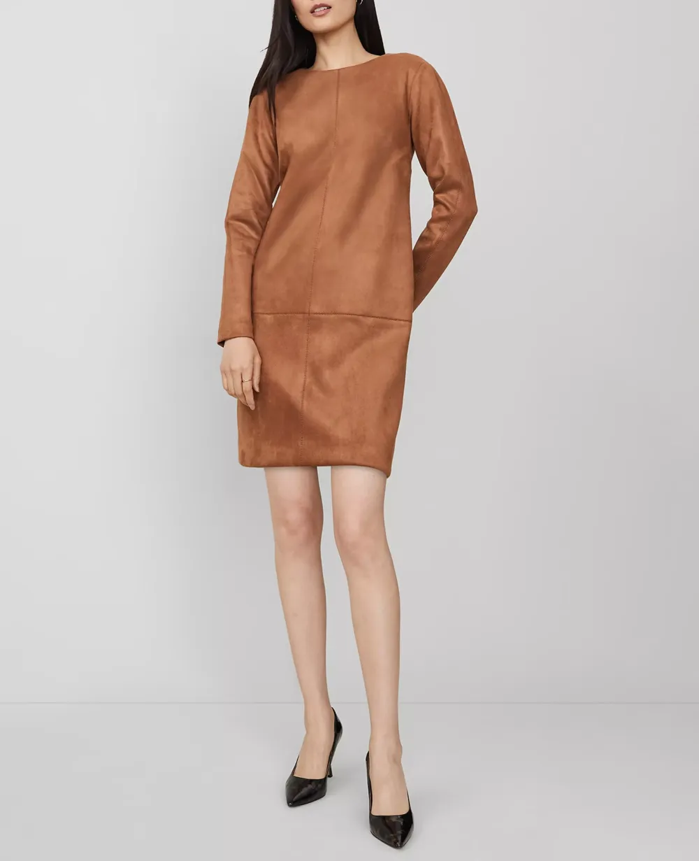 Faux Suede Shift Dress