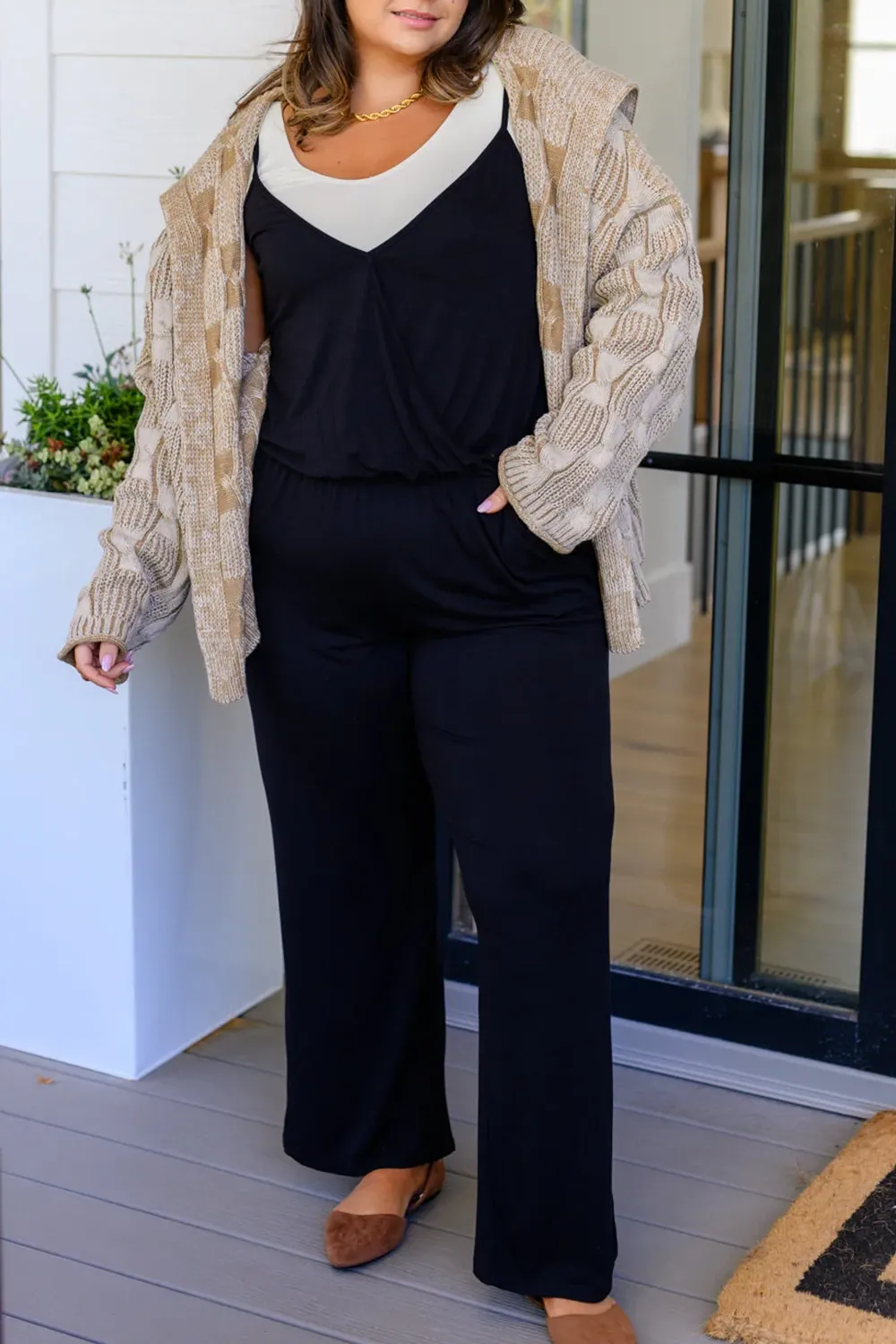 Black Classic Simple Versatile Breathable Jumpsuit